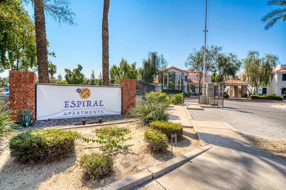 Outside signage of the building name Espiral